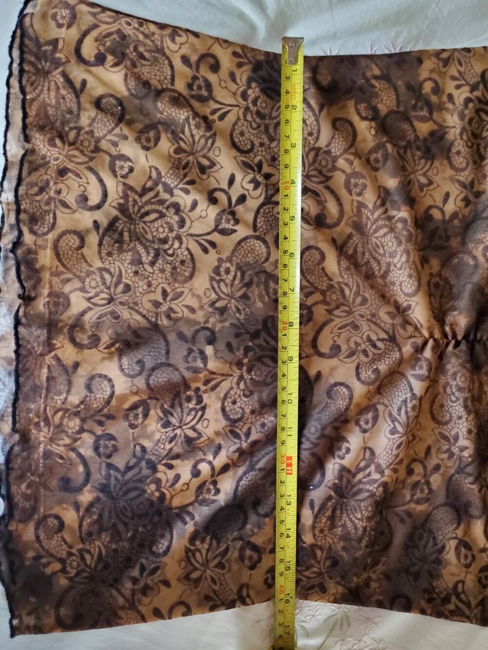 VTG Susan Lawrence Y2K Whimsigoth Sheer Mesh Floral Paisley Ruched Top M - Picture 14 of 14